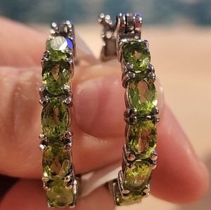NWT genuine Peridot hoop earrings